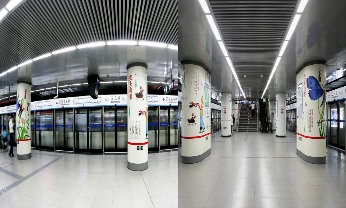 乐橙lc8地铁广告-地铁站厅包柱